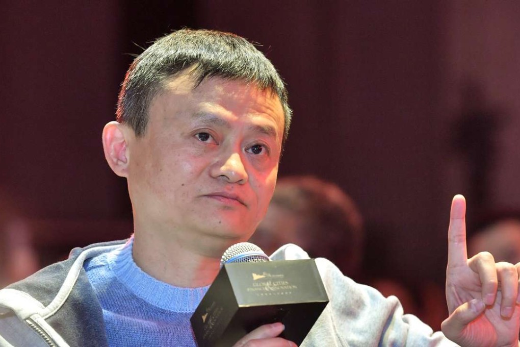 Jack Ma, chairman of Alibaba Group, talks to a financial forum in Shanghai. Photo: SCMP Pictures
