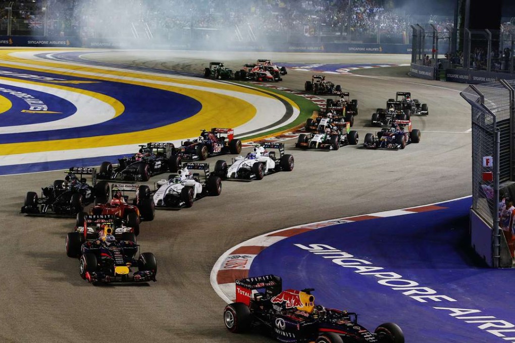 Night action at the Singapore Formula One Grand Prix. Photo: SCMP Pictures
