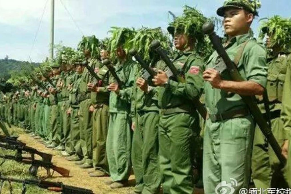 A Weibo picture posted by the “Northern Myanmar Military Academy” purportedly of soldiers from the Myanmar National Democratic Alliance Army. Photo: SCMP Pictures