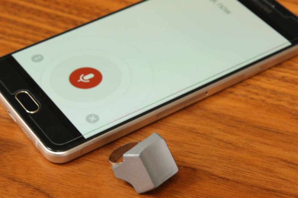 The Origami Labs Orii ring uses Bluetooth and bone conduction technology to transmit messages from a user’s smartphone directly into their ear. Photo: SCMP Pictures