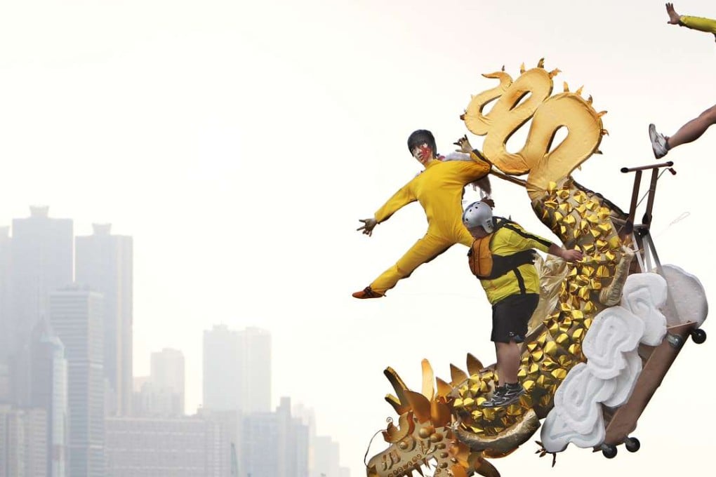 “Give Kung Fu Wings” have a good flight during the Red Bull Flugtag 2010 at West Kowloon Heliport.