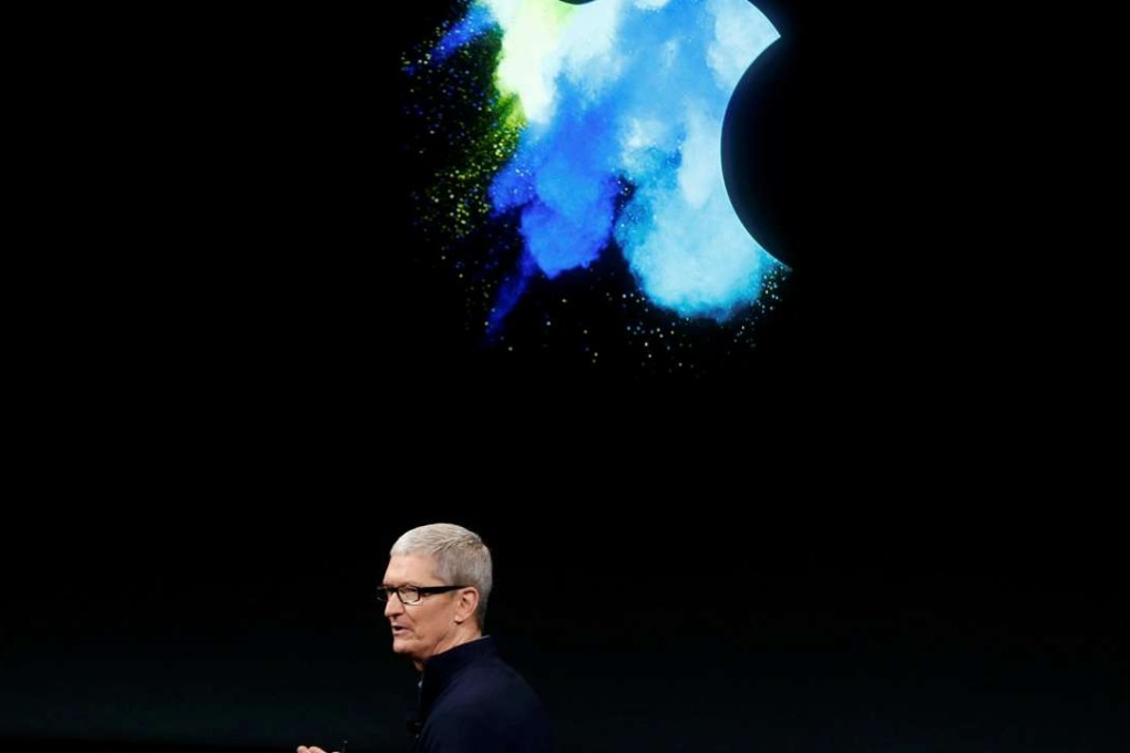 Apple CEO Tim Cook speaks during an Apple media event in Cupertino, California. Photo: Reuters