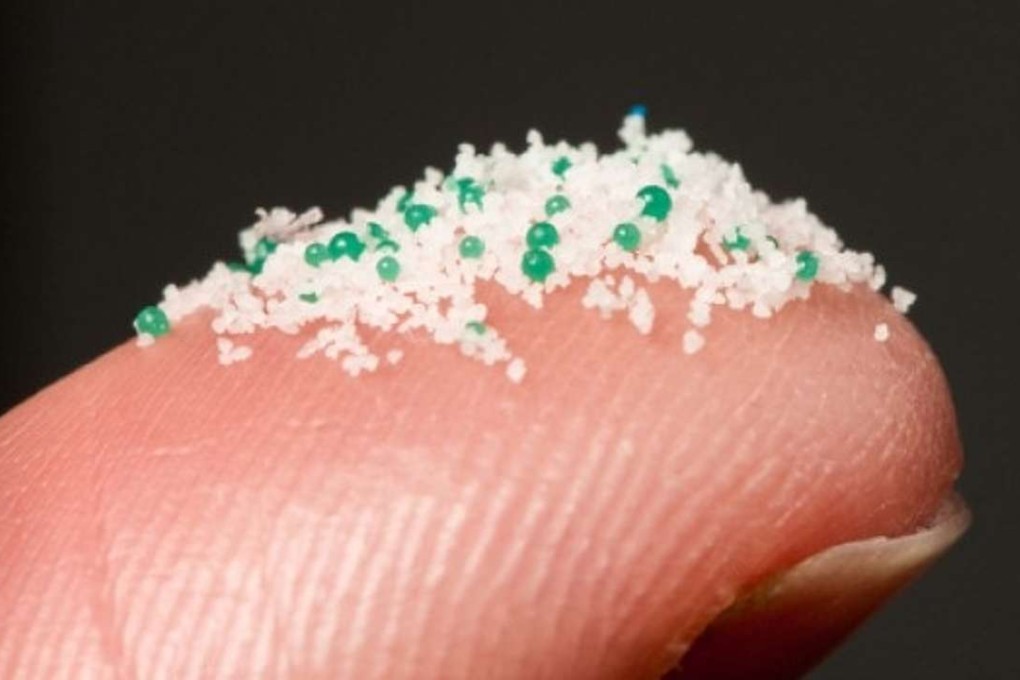 Plastic microbeads of the kind found in some facial scrubs and toothpaste are too small to be filtered out of water, and end up in the environment. Photo: Greenpeace