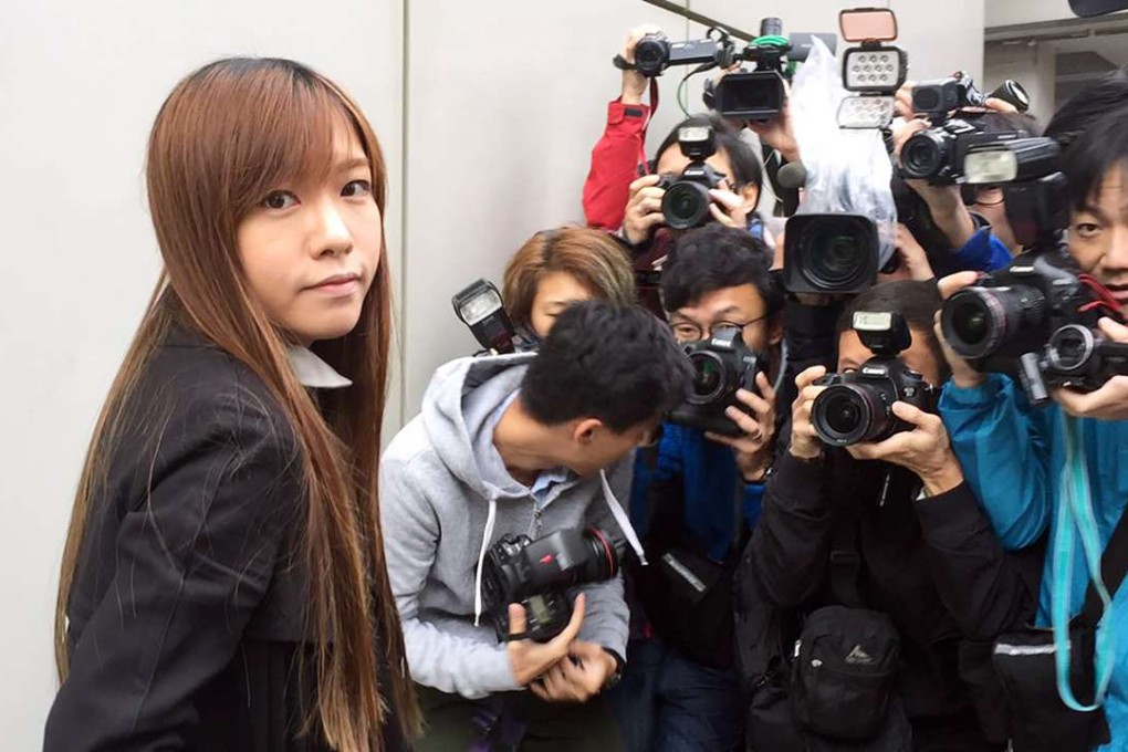Disqualified localist lawmaker Yau Wai-ching arriving at the High Court. Photo: Chris Lau