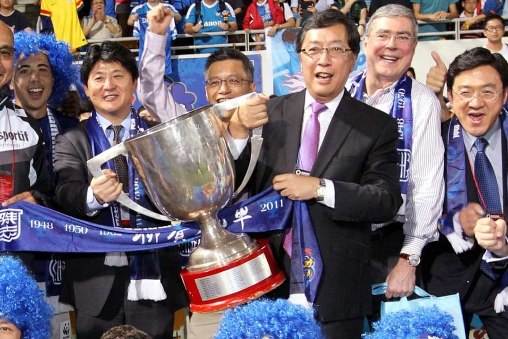 Ken Ng celebrates Kitchee’s league win in 2014. Photo: Felix Wong