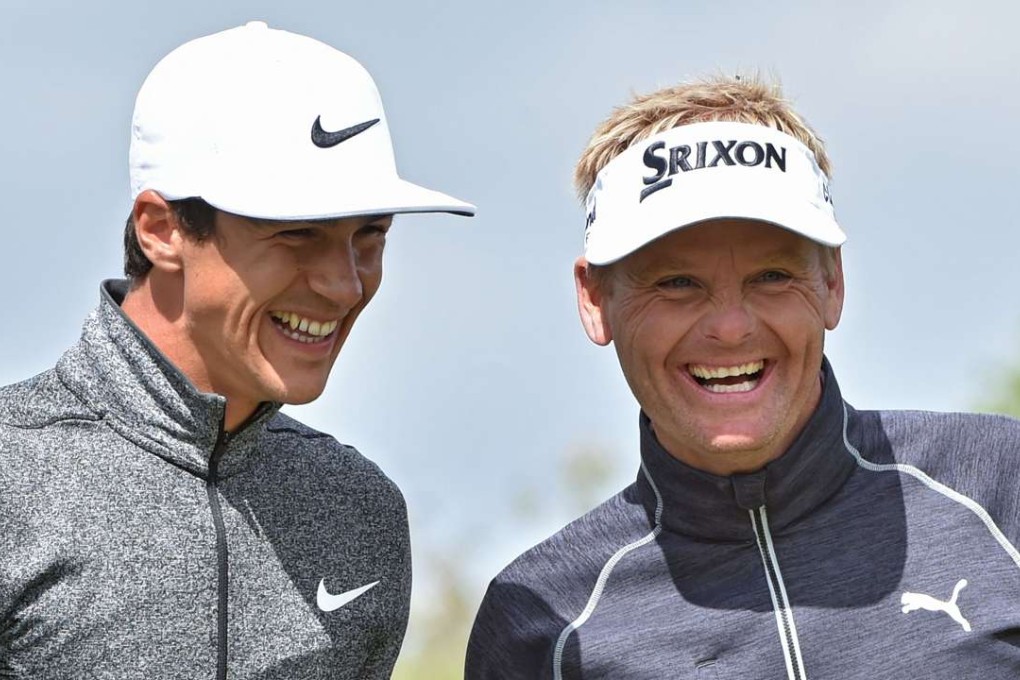 Thorbjorn Olesen (left) and teammate Soren Kjeldsen. Photo: AFP