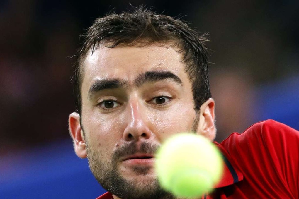 Croatia's Marin Cilic in action against Argentina's Federico Delbonis during their match in the Davis Cup final between Croatia and Argentina in Zagreb, Croatia. Photo: EPA
