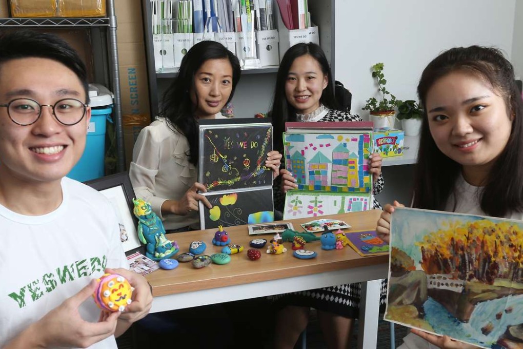 (From left) Pang Ming-lun, Yes We Do Foundation director Shirley Hu, project manager Wang Sha and volunteer Song Shu-ting. Photo: K. Y. Cheng