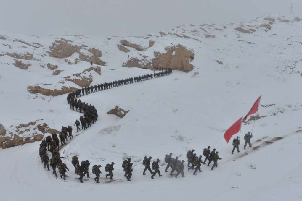 Paramilitary policemen training in Kashgar, Xinjiang. The province is home to many restive Uygur Muslims. Photo: Reuters