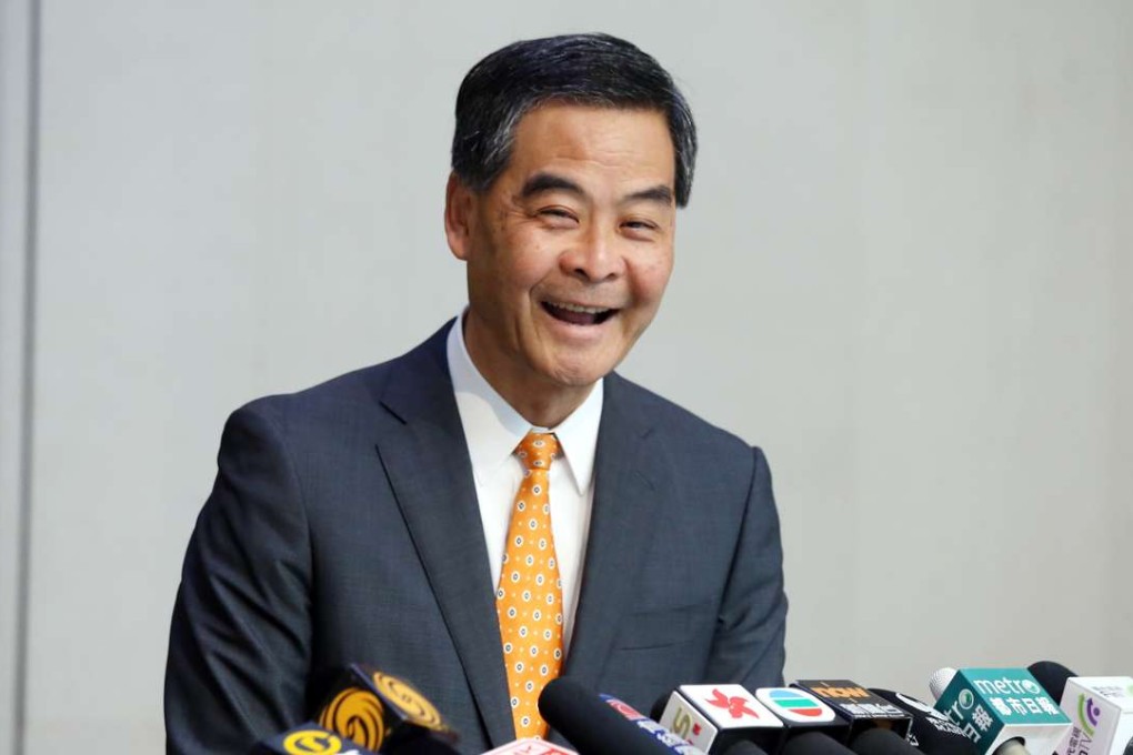Chief Executive Leung Chun-ying meets the press before the weekly Exco meeting. Photo: Dickson Lee