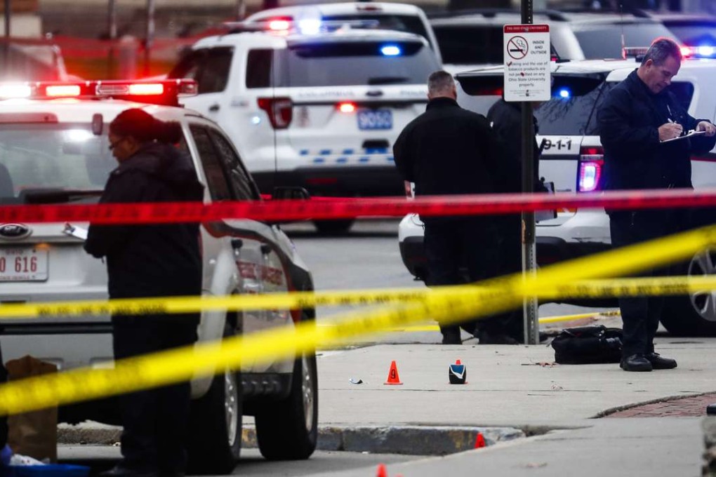 Police respond to the attack on campus at Ohio State University. Photo: AP