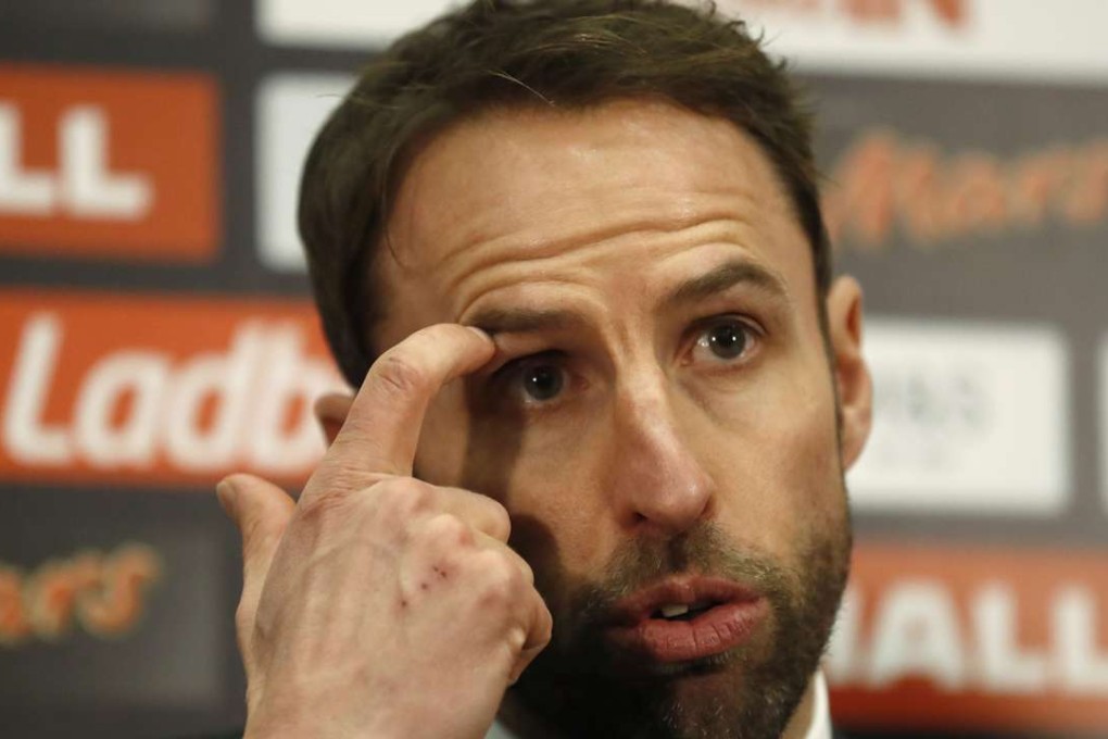 Gareth Southgate facing the media at Wembley on Thursday after his appointment as England manager on Wednesday. Photo: Reuters