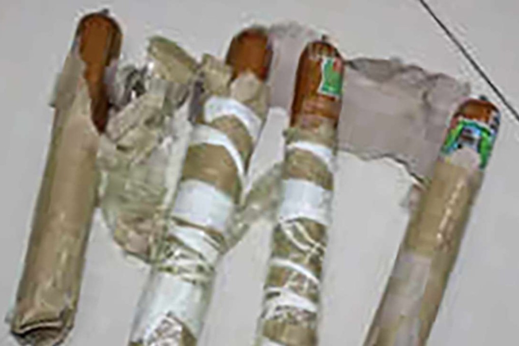 The sausages which the main claimed were explosives. Photo: Dpcm.cn
