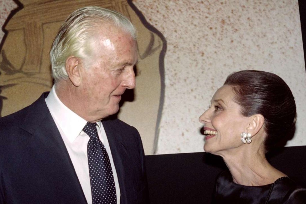 French designer Hubert de Givenchy and actress Audrey Hepburn at the Galliera Museum in Paris in 1991. Photo: AFP