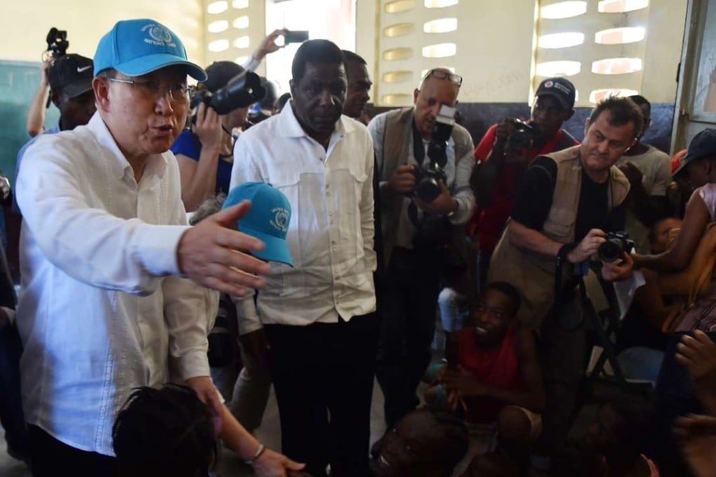 UN Secretary General Ban Ki-moon in Haiti earlier this year. Photo: AFP