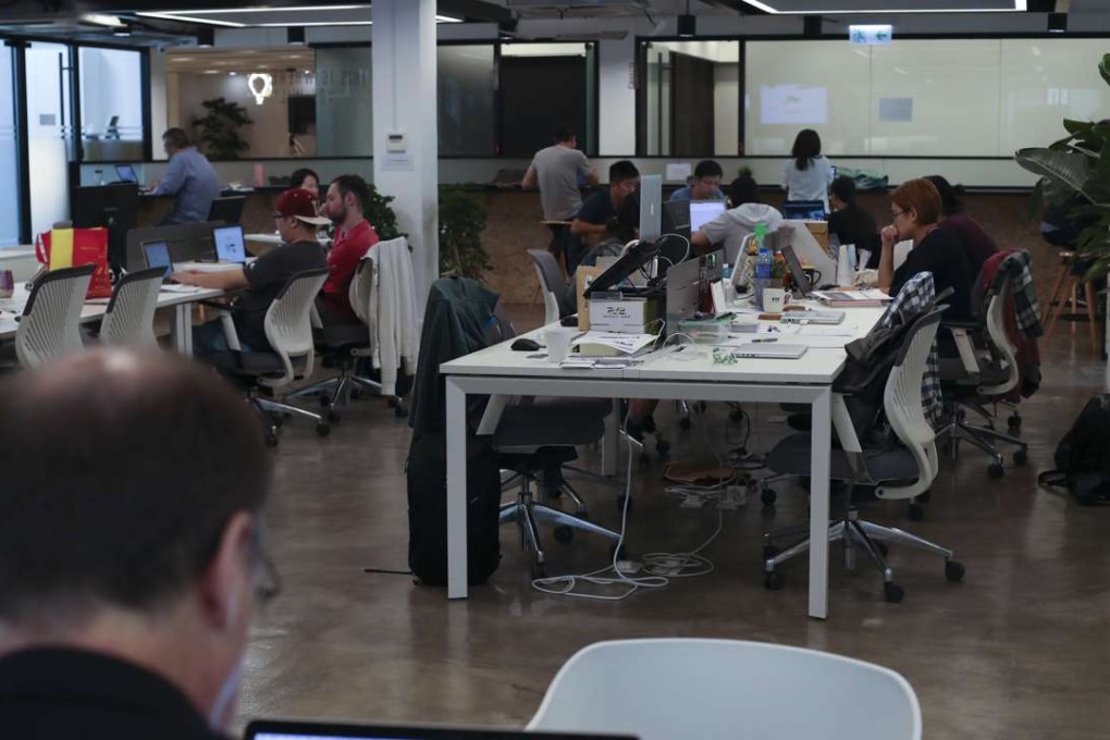 Interior of Ooosh For Startups, founded by entrepreneurial enthusiasts, is a co-working space in Cheung Sha Wan that connects business and tech talent. Ooosh. Photo: Nora Tam