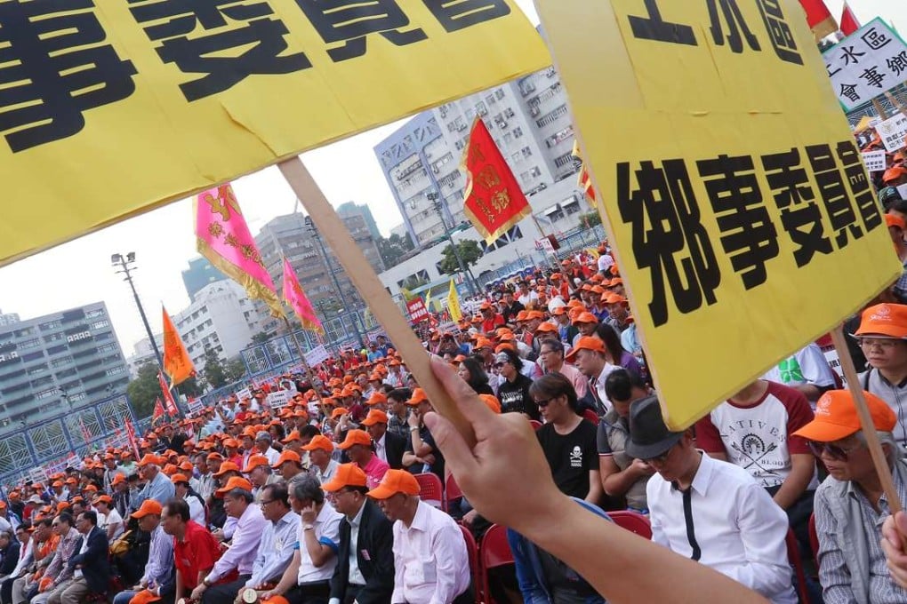 A rally organised by the Heung Yee Kuk took place in Yuen Long on Sunday. Photo: K.Y. Cheng