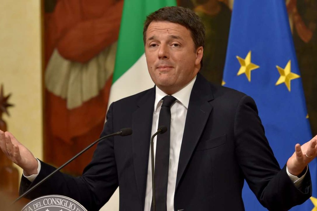 Italy's Prime Minister Matteo Renzi speaks after his referendum defeat. Photo: AFP