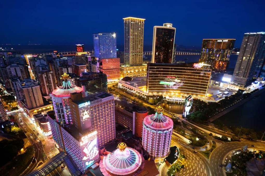 An aerial night view of casinos in Macau. Reuters has reported in April that Japan’s pachinko operator Dynam Japan Holdings had held talks with Macau-based operators Melco Crown Entertainment, SJM Holdings and Galaxy Entertainment Group over a potential Japan casino following the passage of the bill. Photo: Imaginechina