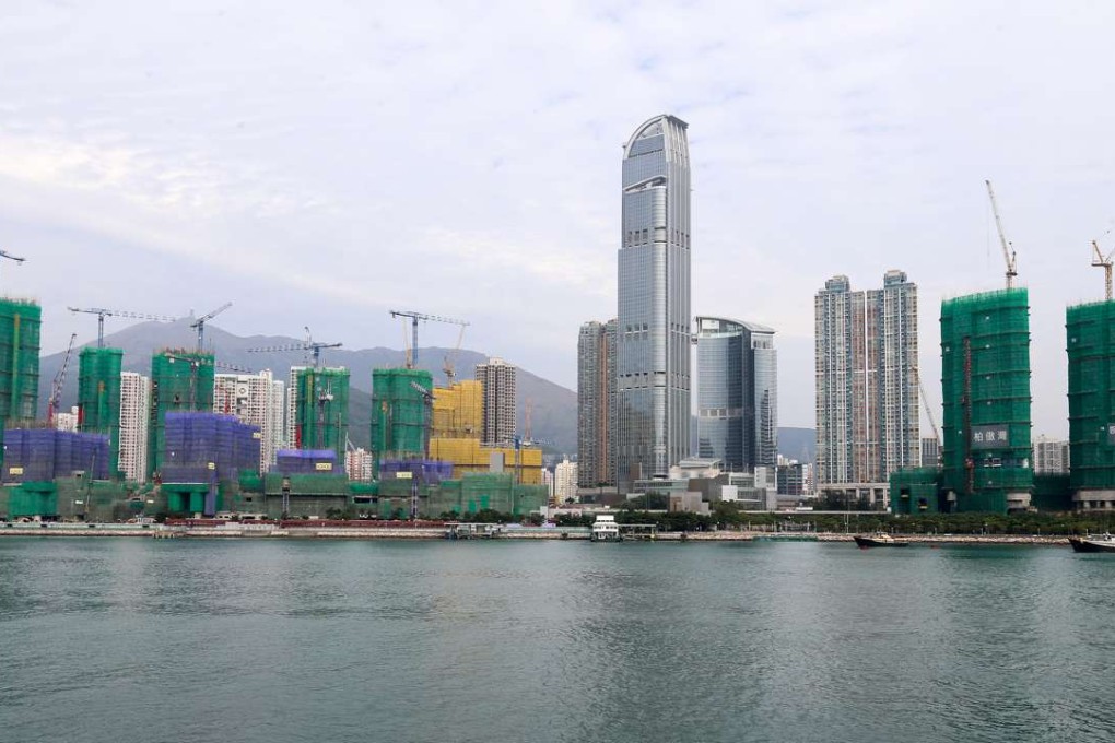 Ocean Pride by Cheung Kong (at left under green scaffolding) Chinachem Group's 940-flat residential project at Tsuen Wan West (TW5) Cityside. The project does not have name yet. (Middle Yellow); and The Pavilia Bay by New World (at right), both adjacent to West Rail's Tsuen Wan West Station, are among the developments likely to be affected. Photo: Dickson Lee