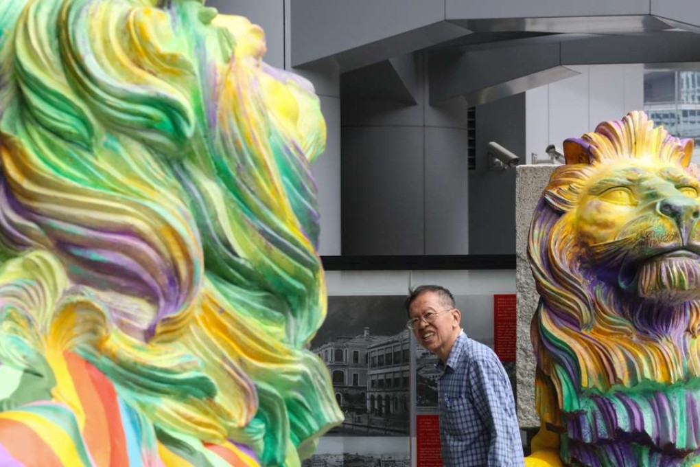 e rainbow sculptures of Stephen (left) and Stitt at HSBC headquarters in Central. Photos: Felix Wong