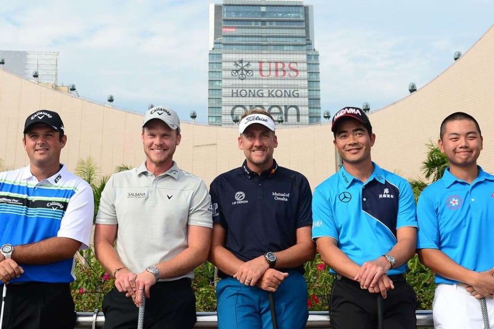 Patrick Reed (left), Danny Willett, Ian Poulter, Liang Wenchong and Humphrey Wong. Photo: SCMP Pictures