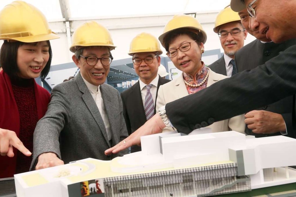 Carrie Lam (fourth from left) said consensus over the East Kowloon Cultural Centre showed how political differences could be set aside. Photo: K. Y. Cheng