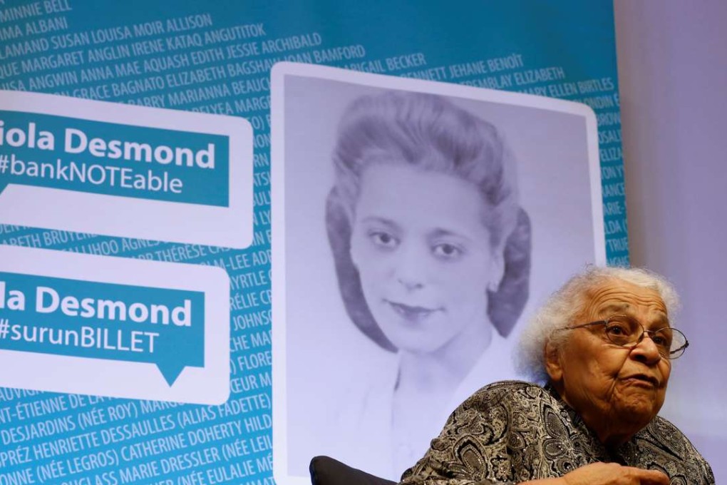 Wanda Robson takes part in an interview after her sister Viola Desmond was chosen to be featured on a new $10 bank note following a ceremony at the Museum of History in Gatineau, Quebec, Canada. Photo: Reuters
