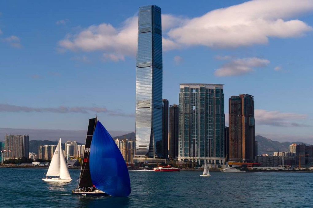 Yachts sail past the International Commerce Centre building in Victoria Harbour in a race last month. Hong Kong has always been a city of entrepreneurship. Photo: AFP