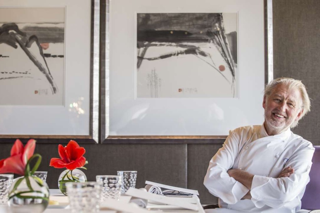 Celebrity chef Pierre Gagnaire poses at his restaurant Pierre in the Mandarin Oriental Hong Kong, where he is fine-tuning brunch dishes to be served from January. Photo: Paul Yeung