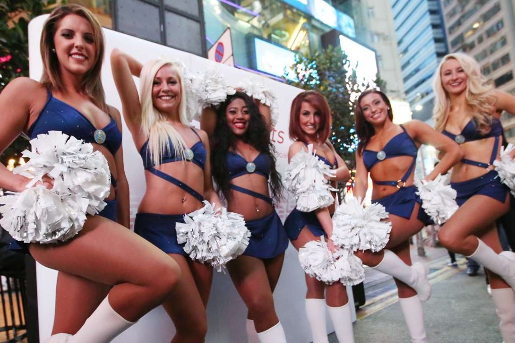 The Denver Nuggets cheer leaders strut their stuff in Causeway Bay on Saturday. Photos: Edward Wong