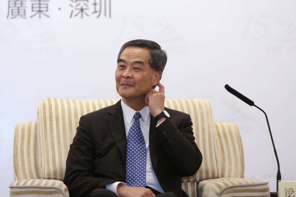 Chief Executive Leung Chun-ying attends a youth exchange session in Shenzhen. Photo: Xiaomei Chen