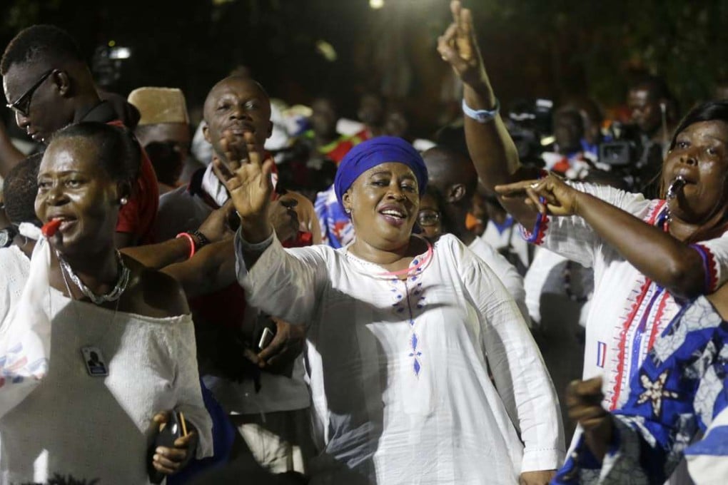 Supporters of Ghana’s president-elect Nana Akufo-Addo celebrate in Accra. Photo: AP