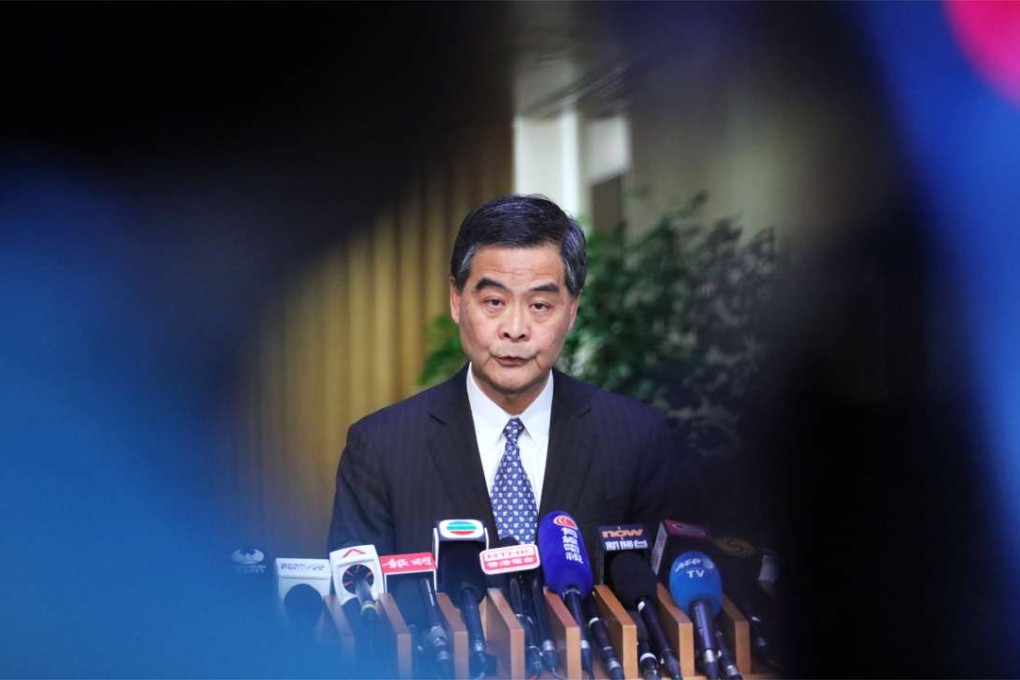 Hong Kong's Chief Executive Leung Chun-ying announces he will not seek re-election due to family reasons. Photo: Felix Wong