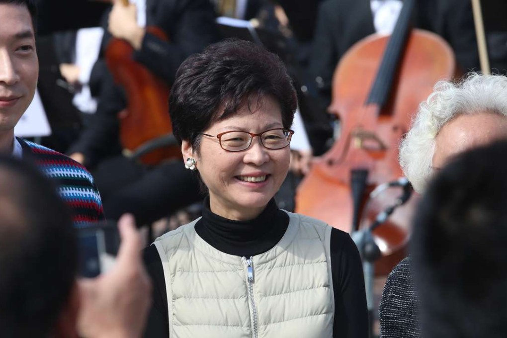 Chief Secretary Carrie Lam Cheng Yuet-ngor attending the opening ceremony of Hong Kong Cancer Day 2016 in Tsim Sha Tsui on Sunday. Photo: K. Y. Cheng