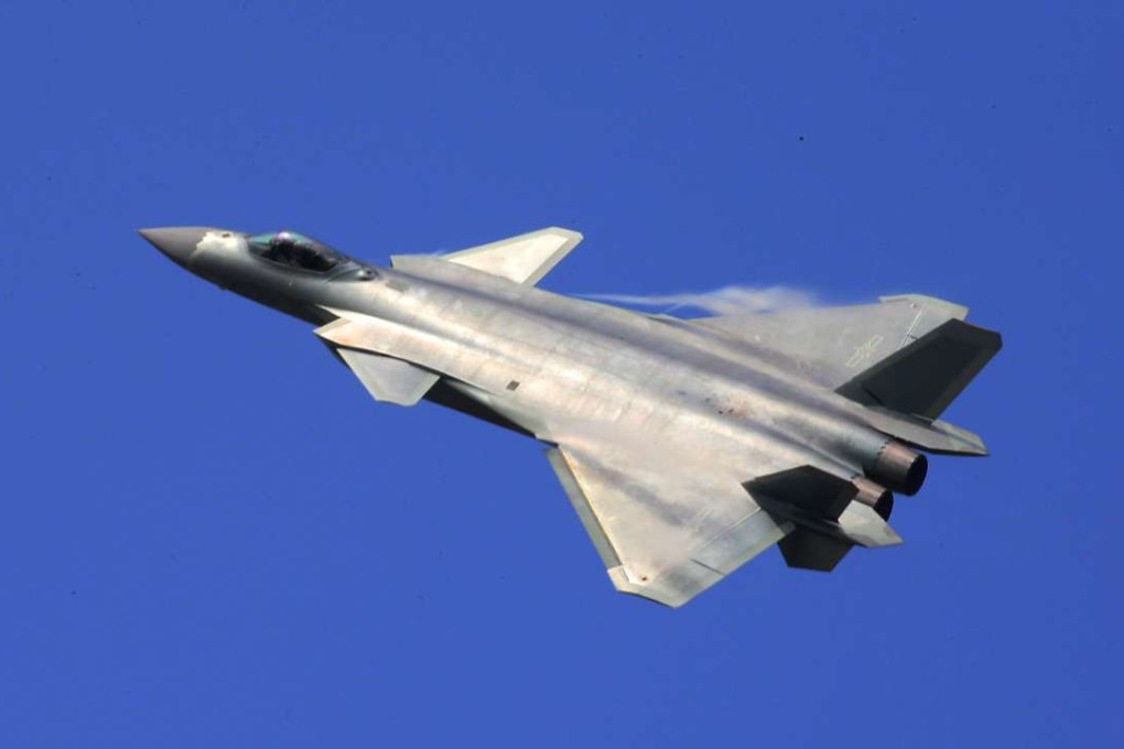 A Chinese J-20 stealth fighter flying at a show in Zhuhai. Photo: Xinhua
