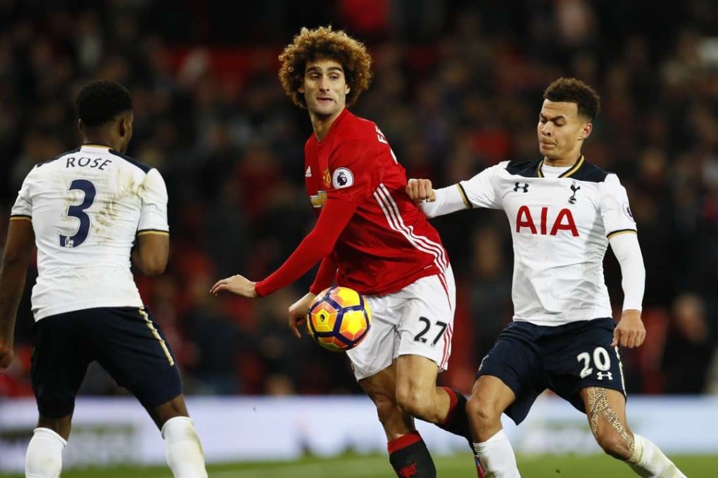 Manchester United midfielder Marouane Fellaini was roundly booed when he was introduced at Old Trafford during the win over Tottenham Hotspur. Photo: Reuters