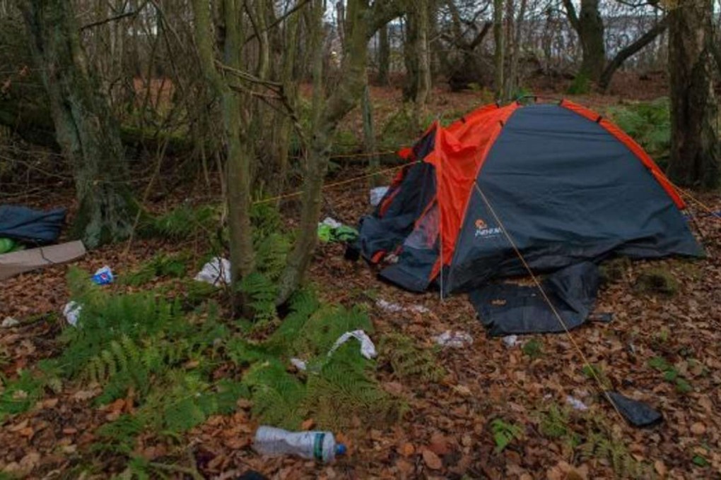 The Courier newspaper published photographs of tents near the site that it said were being lived in by Amazon workers. Photo: www.thecourier.co.uk
