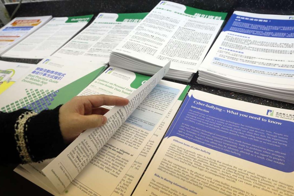 Guidance Note provided by the office of the Privacy Commissioner for Personal Data. Photo: David Wong