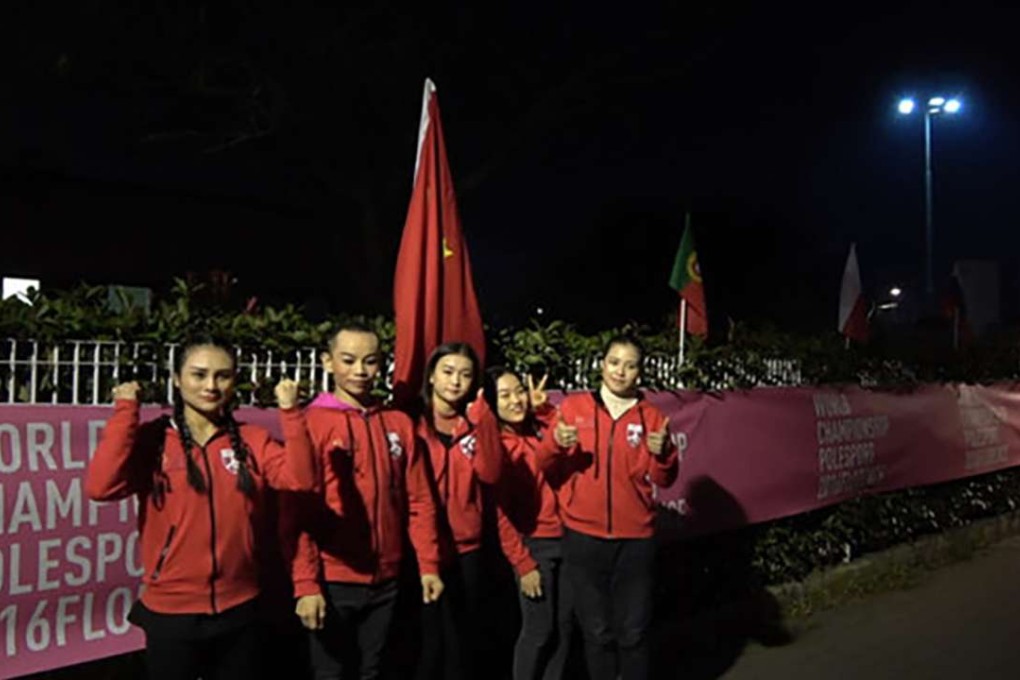 Members of the Chinese pole dancing team who pulled out of an international competition in Florence, Italy, when organisers failed to display the Chinese flag among others at the event. Handout photo
