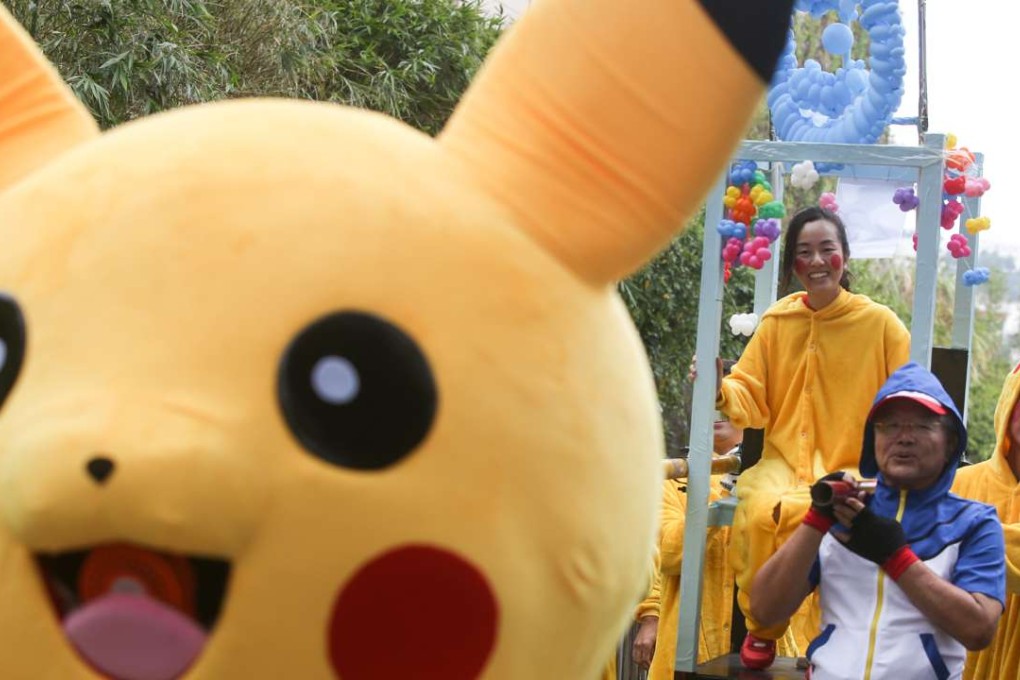 Pikachu, one of the stars of Pokemon Go, pictured at Hong Kong Peak. The popular smartphone game was the most searched keyword on Google by Hong Kong internet users. Photo: Sam Tsang