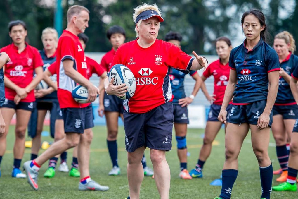 Hong Kong coach Jo Hull at training in the lead up to the Women’s Rugby World Cup qualifying series. Photos: Hong Kong Rugby Union