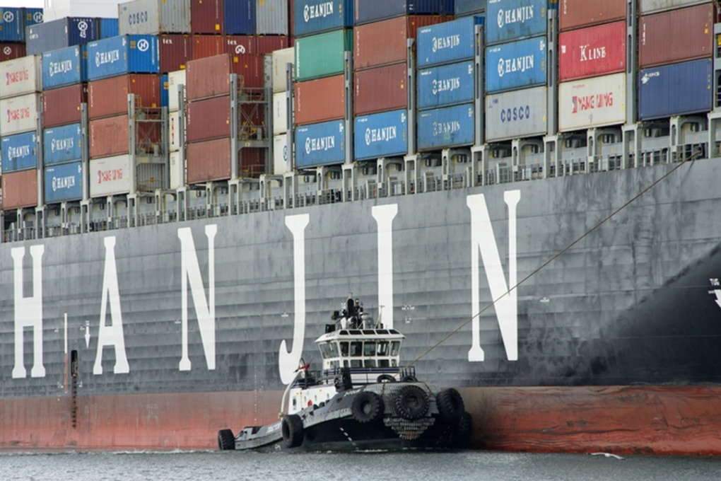 A Hanjin ship in Oakland, California, in February 2016. Photo: Sheila Fitzgerald/Shutterstock.com
