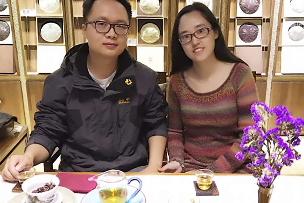 Liu Yongfei (left) and his wife Bi Xiaoning, who run the online company, Ju Zhan Tea House, selling tea on China’s social media platform, WeChat. Photo: Handout