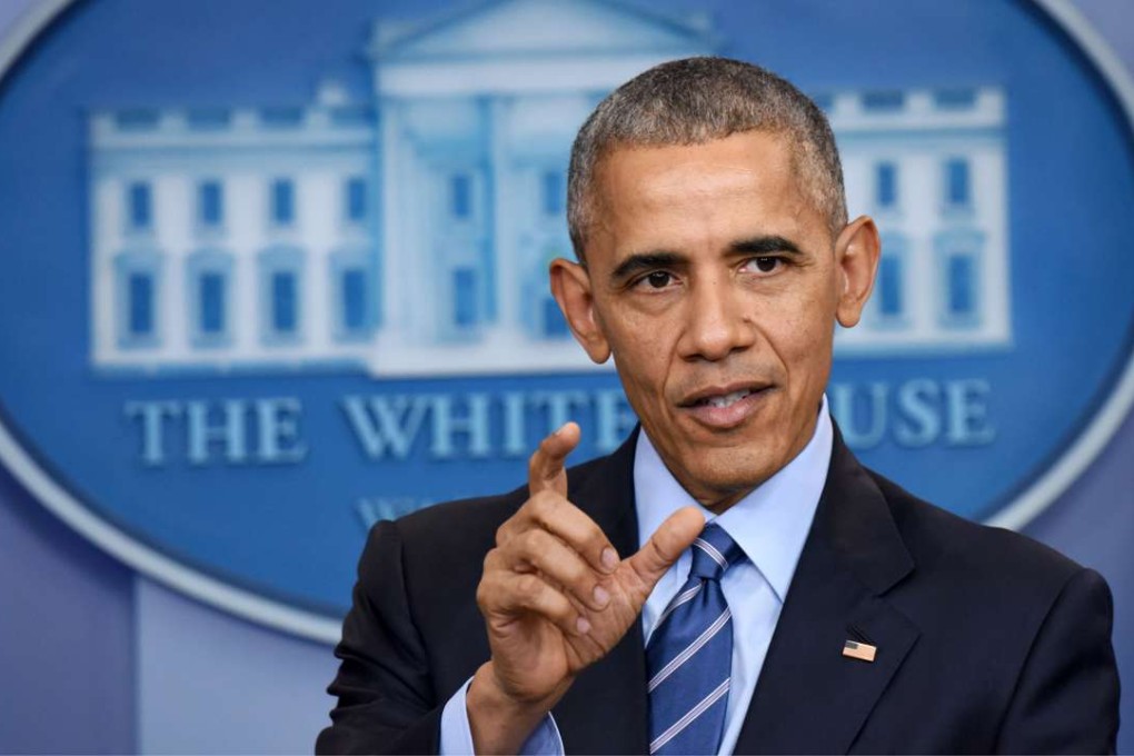 US President Barack Obama speaks at his final news conference of the year in White House. Photo: Washington