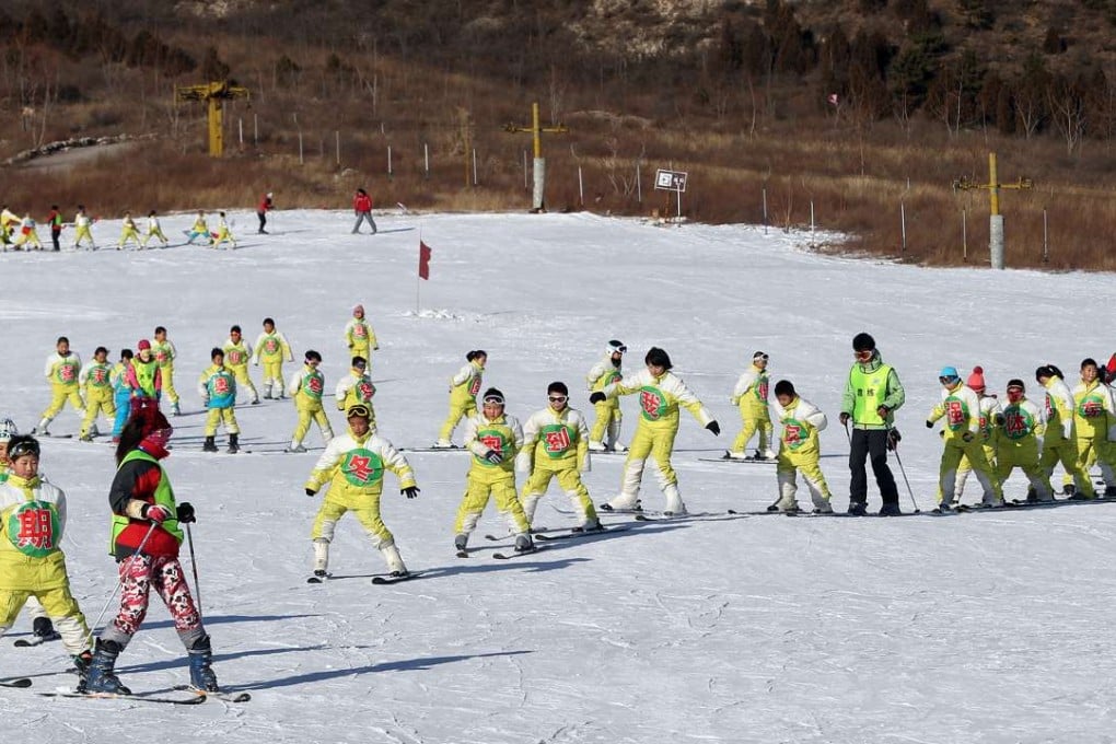 Primary school pupils take part in a ski camp in Yanqing, Beijing. Winter sports have gained popularity since Beijing won the bid to host the 2022 Winter Olympics. Photo: Simon Song