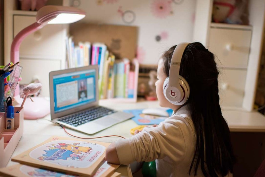 A Chinese girl using VIPKid’s English lessons service. Photo: Handout