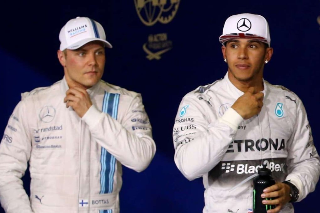 Finnish driver Valtteri Bottas (left) could be teammates with British driver Lewis Hamilton at Mercedes next season. Photo: AFP