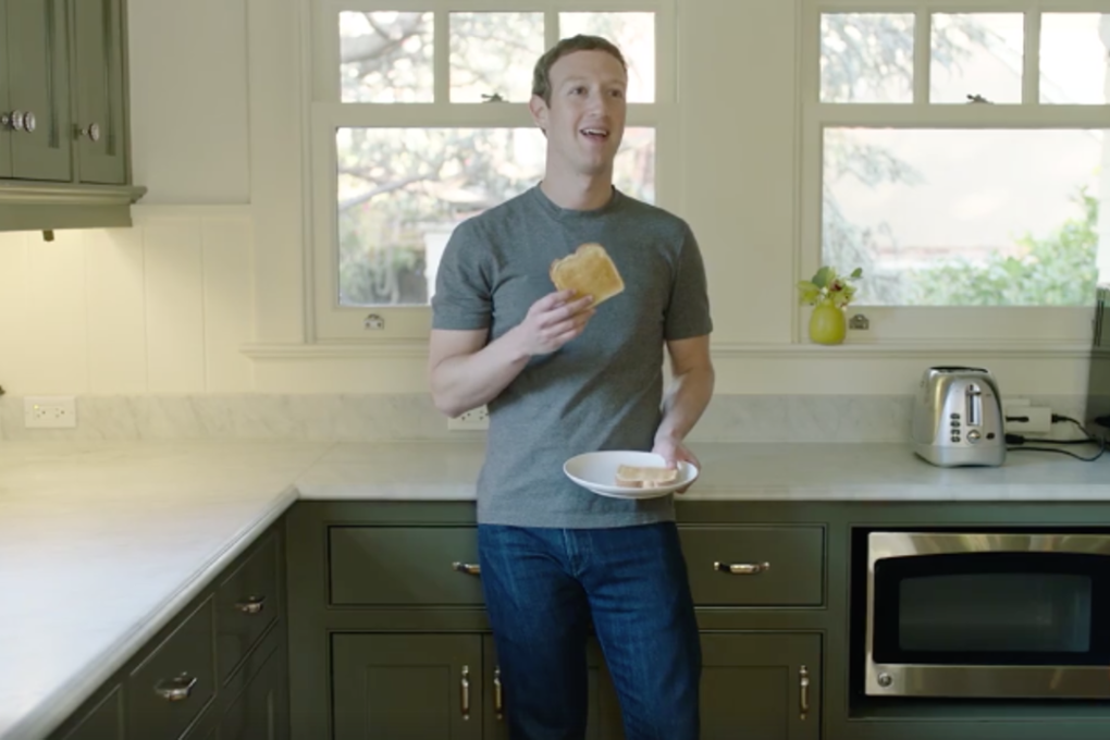 Mark Zuckerberg in a video that shows him talking to his home's 'Jarvis' assistant that's voiced by Morgan Freeman. Photo: Facebook