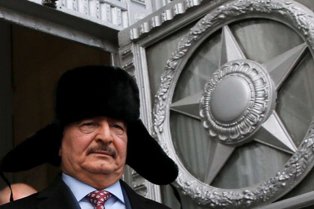 Khalifa Haftar, commander of the Libyan National Army (LNA), leaves after a meeting with Russian Foreign Minister Sergei Lavrov in Moscow on November 29. Photo: Reuters